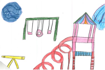 child's drawing of recess
